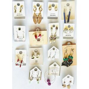 Brand New One Way Collection Jewelry 15 Pair Earring Earrings Lot Bundle Carded
